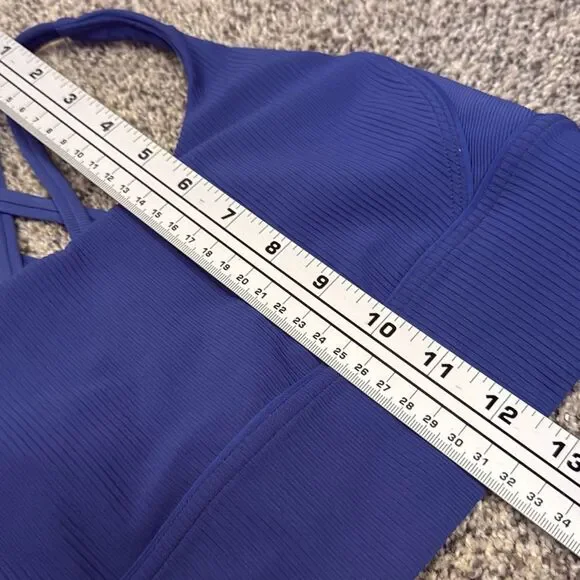 Lululemon Energy Longline Bra Ribbed Luxtreme Medium Support B–D Cups Psychic 8 - Picture 7 of 8